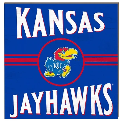 Kansas Jayhawks 10'' x 10'' Retro Team Sign