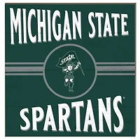 Michigan State Spartans 10'' x 10'' Retro Team Sign