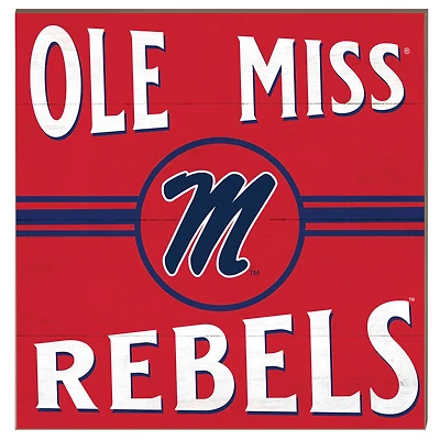 Ole Miss Rebels 10'' x 10'' Retro Team Sign