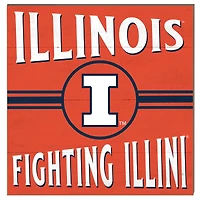 Illinois Fighting Illini 10'' x 10'' Retro Team Sign