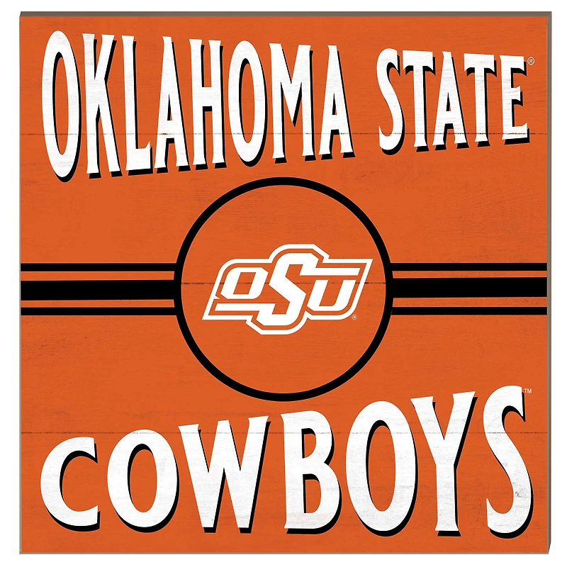 Oklahoma State Cowboys 10'' x 10'' Retro Team Sign
