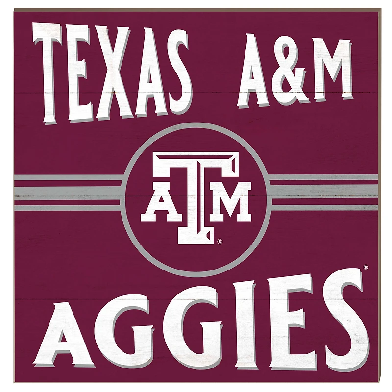 Texas A&M Aggies 10'' x 10'' Retro Team Sign