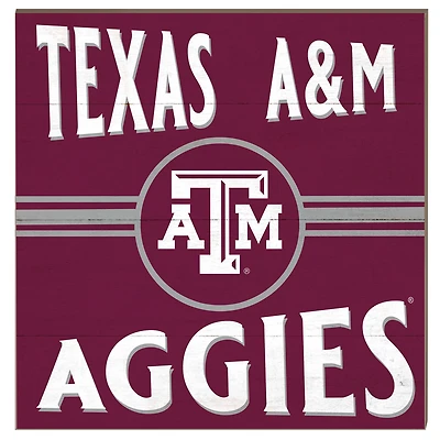 Texas A&M Aggies 10'' x 10'' Retro Team Sign