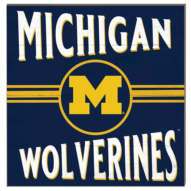 Michigan Wolverines 10'' x 10'' Retro Team Sign