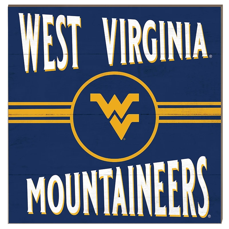 West Virginia Mountaineers 10'' x 10'' Retro Team Sign