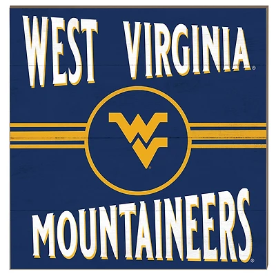 West Virginia Mountaineers 10'' x 10'' Retro Team Sign