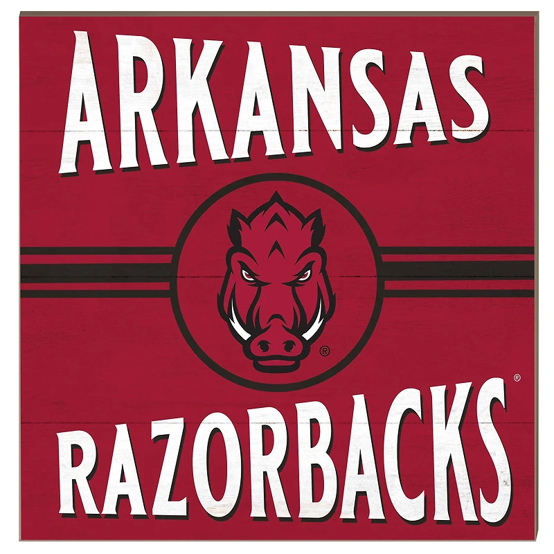 Arkansas Razorbacks 10'' x 10'' Retro Team Sign