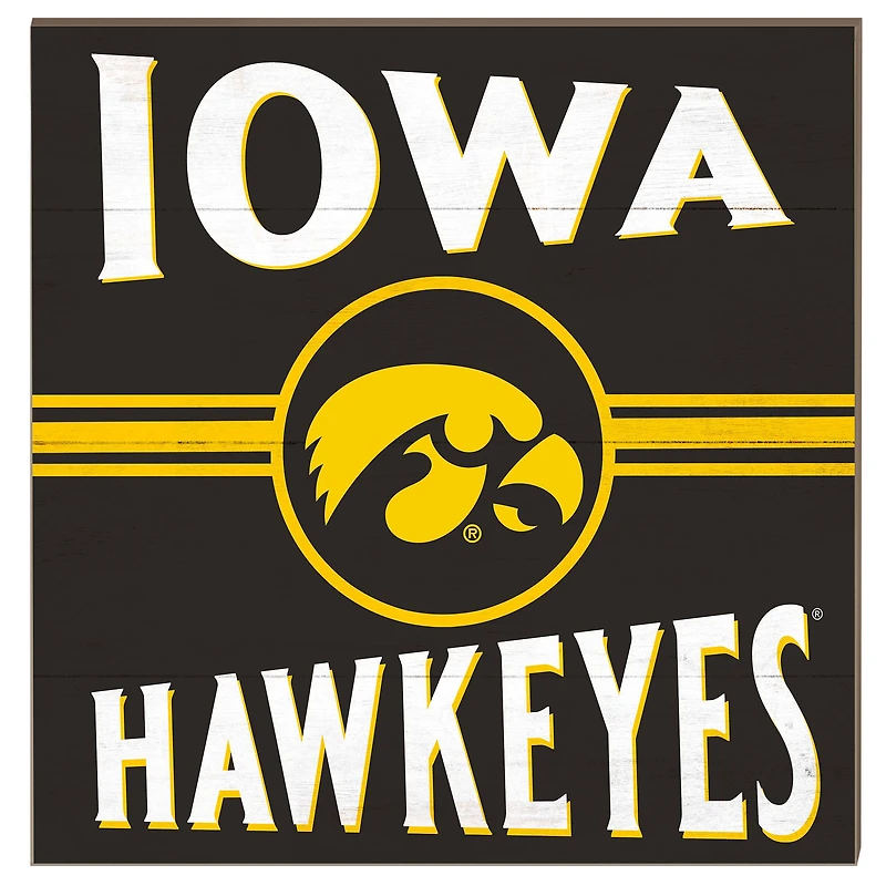 Iowa Hawkeyes 10'' x 10'' Retro Team Sign