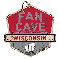 Wisconsin Badgers Fan Cave Badge Sign