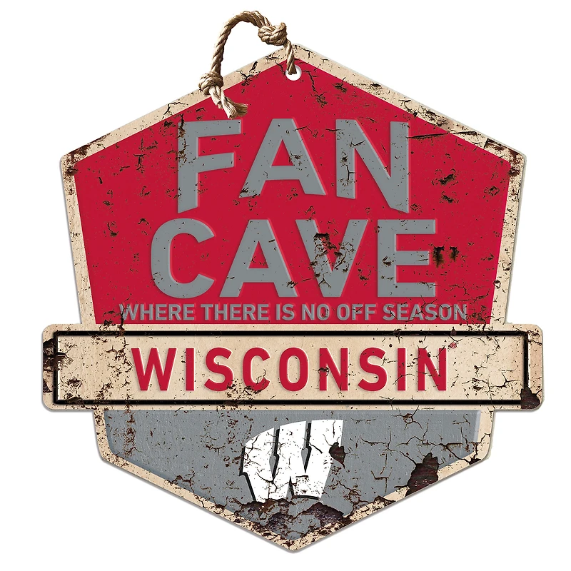 Wisconsin Badgers Fan Cave Badge Sign
