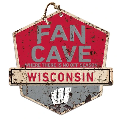 Wisconsin Badgers Fan Cave Badge Sign