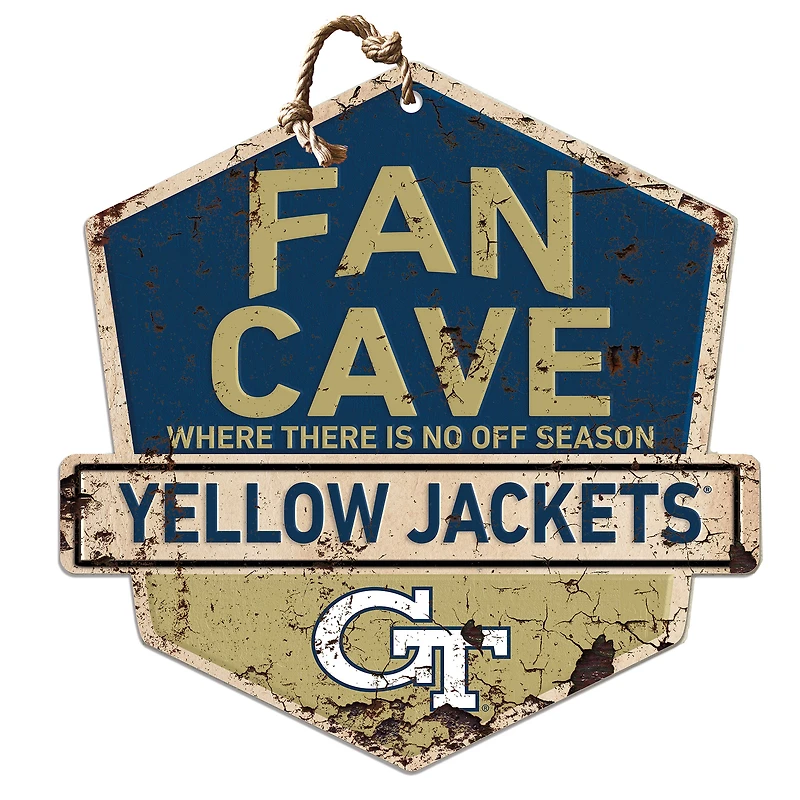Georgia Tech Yellow Jackets Fan Cave Badge Sign