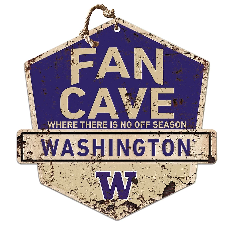 Washington Huskies Fan Cave Badge Sign