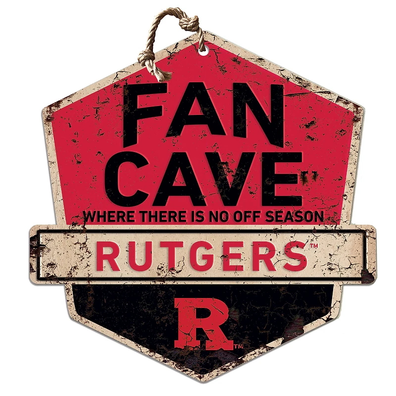 Rutgers Scarlet Knights Fan Cave Badge Sign