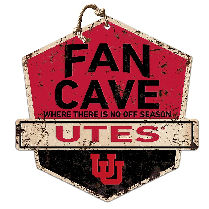Utah Utes Fan Cave Badge Sign