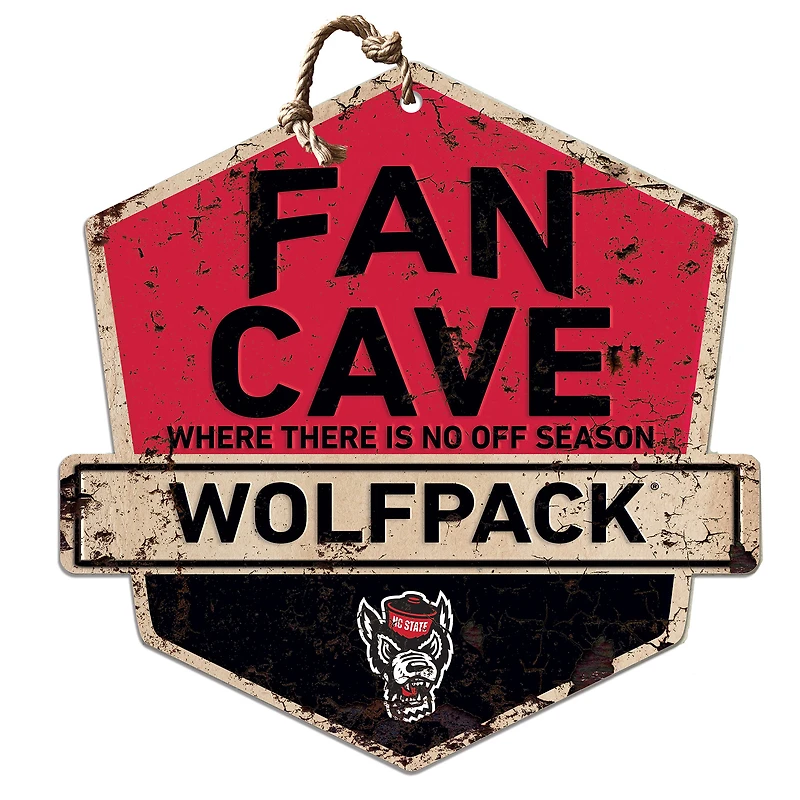 NC State Wolfpack Fan Cave Badge Sign