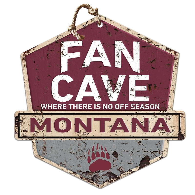 Montana Grizzlies Fan Cave Badge Sign