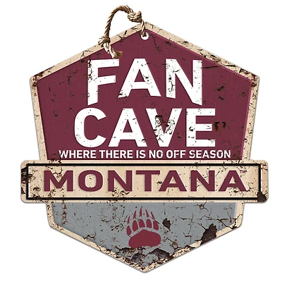 Montana Grizzlies Fan Cave Badge Sign