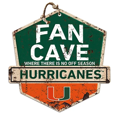 Miami Hurricanes Fan Cave Badge Sign