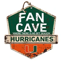 Miami Hurricanes Fan Cave Badge Sign