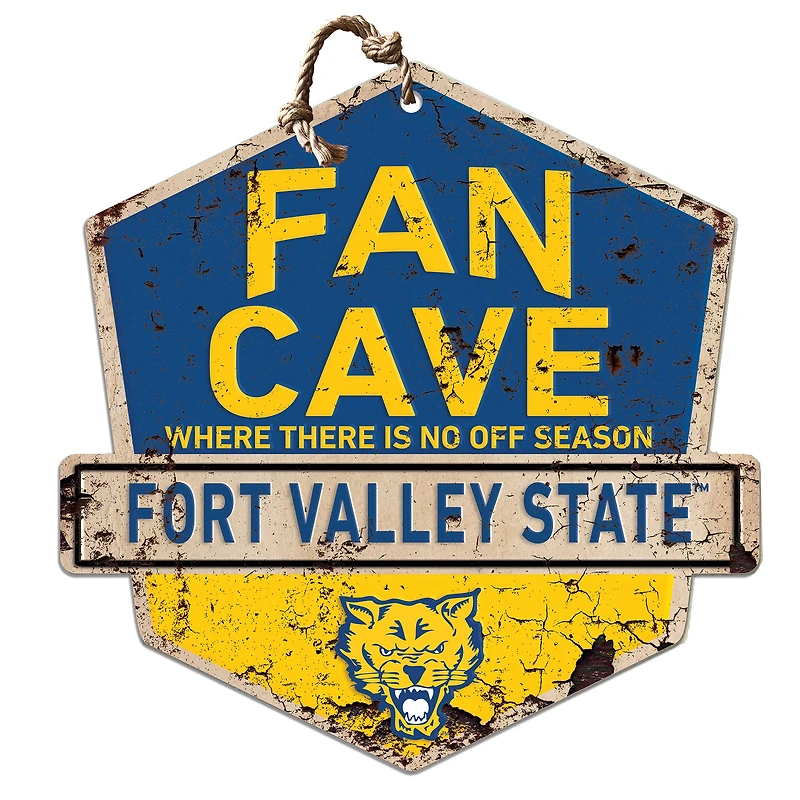 Fort Valley State Wildcats Fan Cave Badge Sign