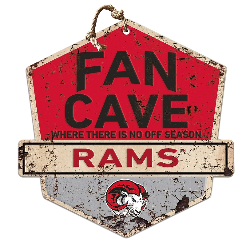 Winston-Salem State Rams Fan Cave Badge Sign