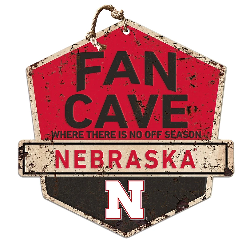 Nebraska Huskers Fan Cave Badge Sign