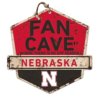 Nebraska Huskers Fan Cave Badge Sign