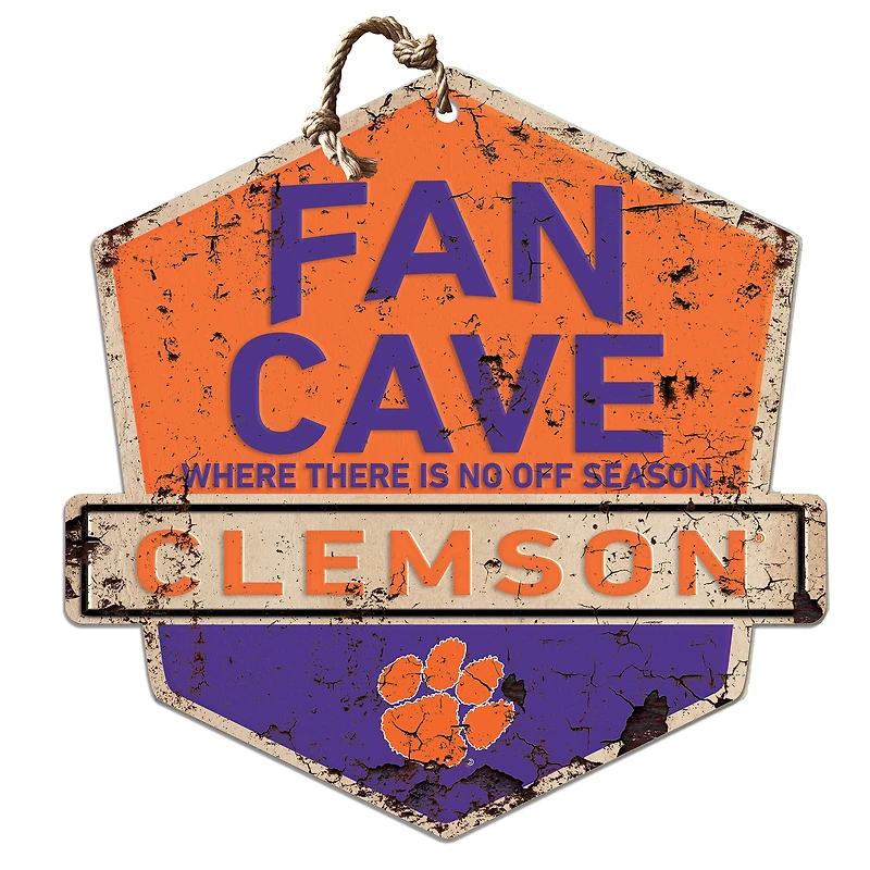 Clemson Tigers Fan Cave Badge Sign