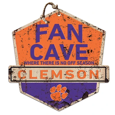 Clemson Tigers Fan Cave Badge Sign