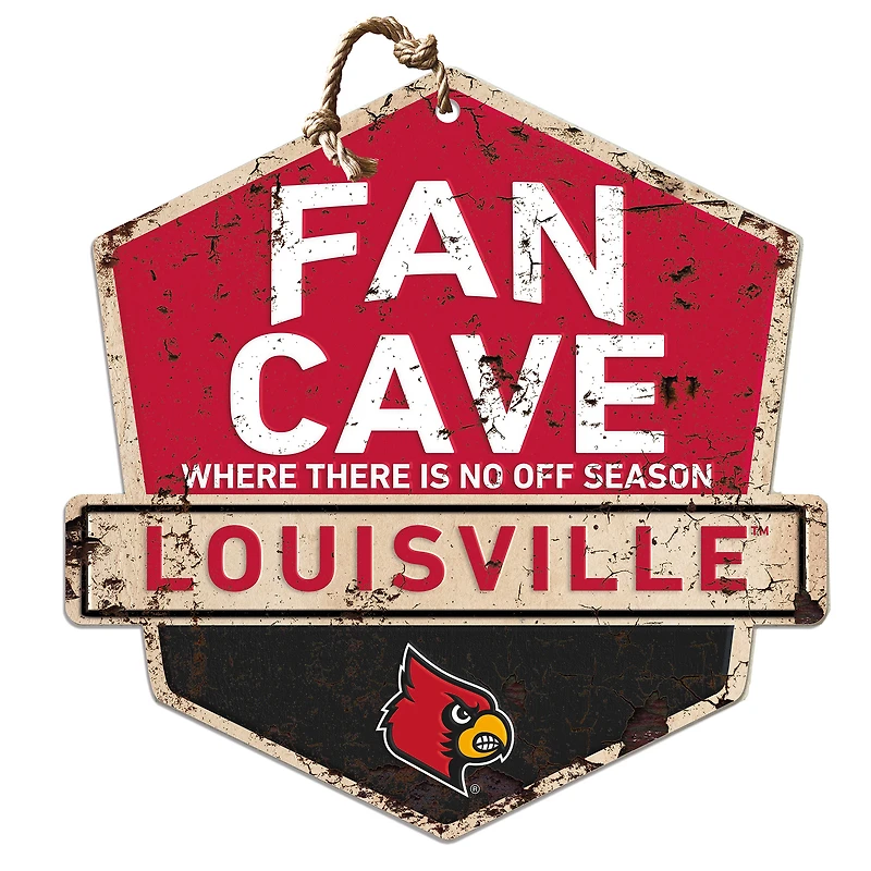 Louisville Cardinals Fan Cave Badge Sign