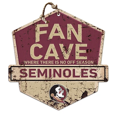 Florida State Seminoles Fan Cave Badge Sign
