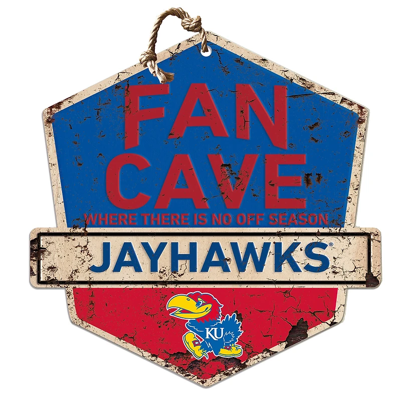 Kansas Jayhawks Fan Cave Badge Sign