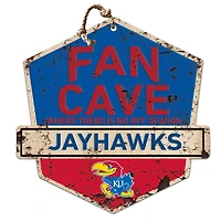 Kansas Jayhawks Fan Cave Badge Sign