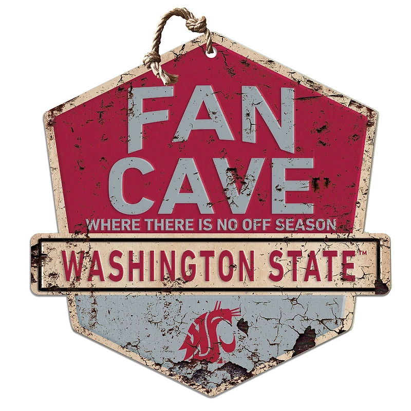 Washington State Cougars Fan Cave Badge Sign