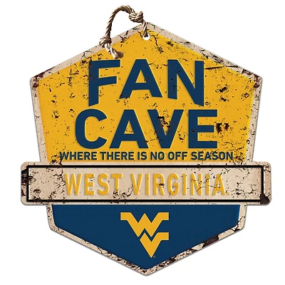 West Virginia Mountaineers Fan Cave Badge Sign