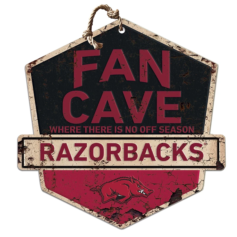 Arkansas Razorbacks Fan Cave Badge Sign
