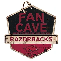 Arkansas Razorbacks Fan Cave Badge Sign