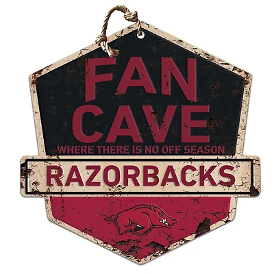 Arkansas Razorbacks Fan Cave Badge Sign
