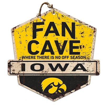 Iowa Hawkeyes Fan Cave Badge Sign
