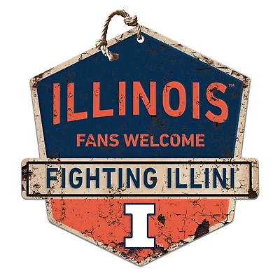 Illinois Fighting Illini Fans Welcome Sign