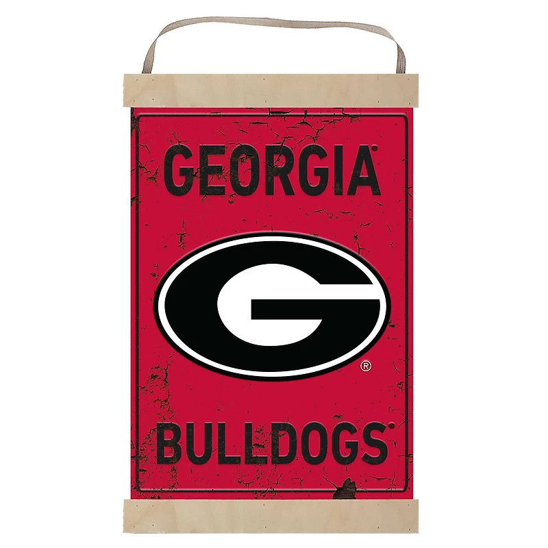 Georgia Bulldogs Faux Rust Banner Sign