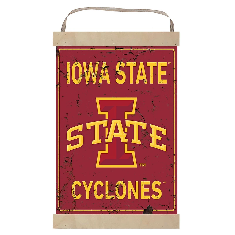 Iowa State Cyclones Faux Rust Banner Sign