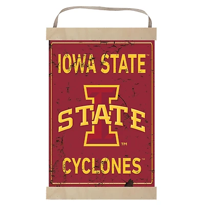 Iowa State Cyclones Faux Rust Banner Sign