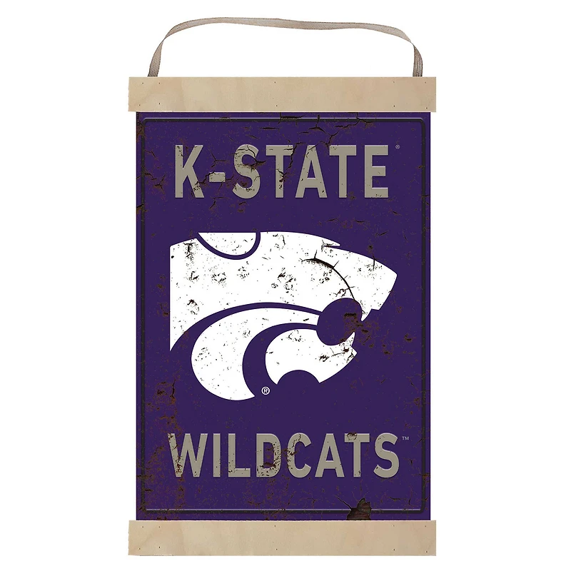 Kansas State Wildcats Faux Rust Banner Sign