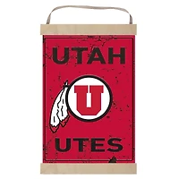 Utah Utes Faux Rust Banner Sign