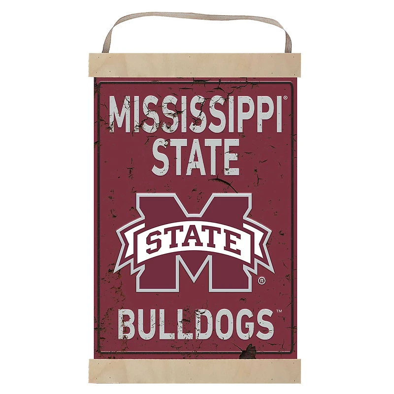 Mississippi State Bulldogs Faux Rust Banner Sign