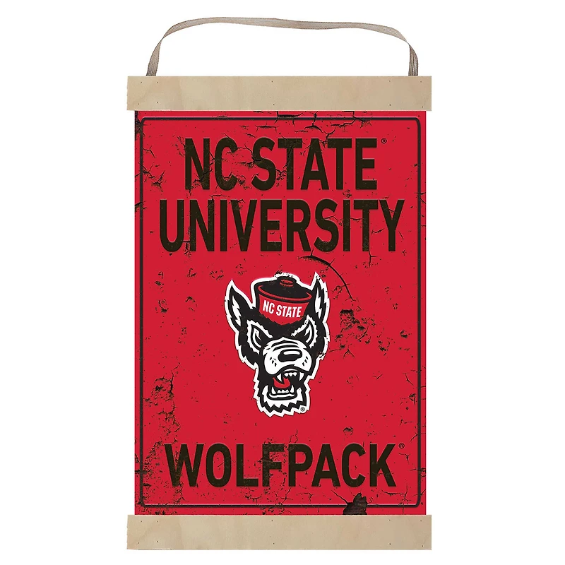 NC State Wolfpack Faux Rust Banner Sign