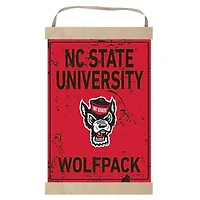 NC State Wolfpack Faux Rust Banner Sign