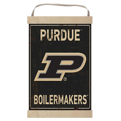 Purdue Boilermakers Faux Rust Banner Sign